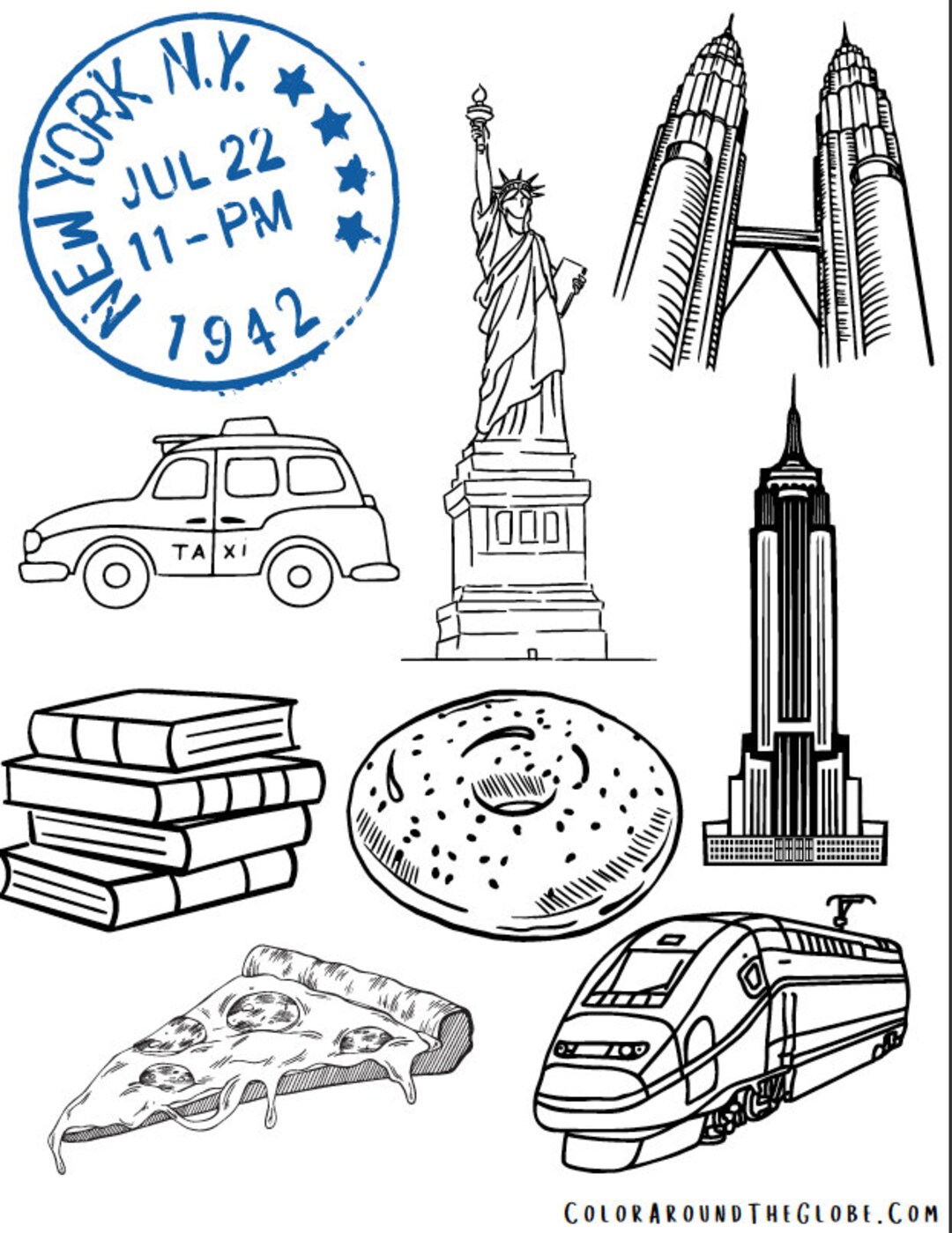New York City - Coloring Page - Etsy