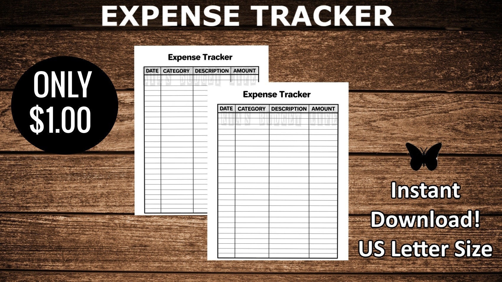 Expense Tracker Printable | Spending Tracker | Money Budget Chart | US ...