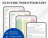 Diabetic Food List | Type 2 Diabetes | Glycemic Index | PCOS | Diabetic Food | Printable Food List | Low Carb Food List