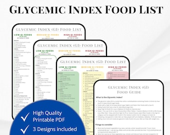 Diabetic Food List | Type 2 Diabetes | Glycemic Index | PCOS | Diabetic Food | Printable Food List | Low Carb Food List