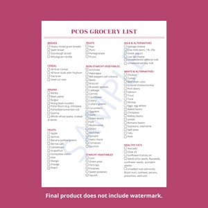 PCOS-boodschappenlijst | PCOS-voedsellijst | PCOS | Diabetes type 2 | Glycemische index | Afdrukbare voedsellijst | Koolhydraatarme voedsellijst afbeelding 5