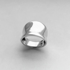 Wide Band Dome Ring Solid 925 Sterling Silver Concave Ring Statement Baho Ring Gift For Woman Everyday Ring Handmade Jewelry