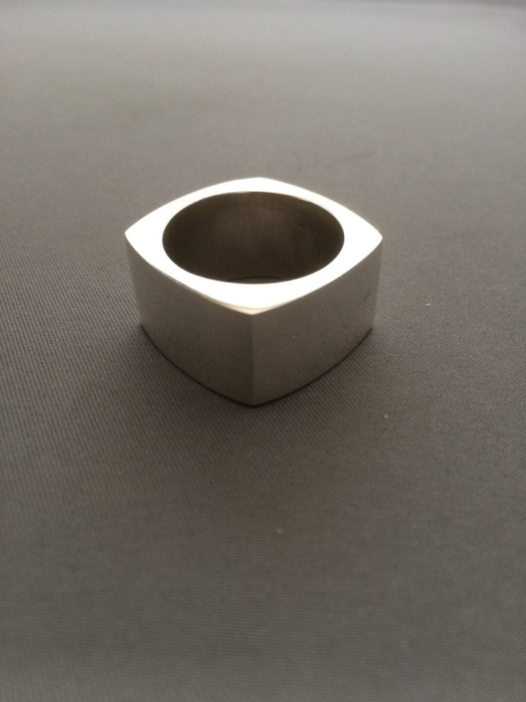 Handmade Heavy Sterling Silver Square Ring: Chunky Boho Band 925 Silver ...