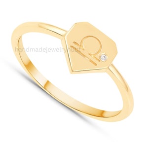14k Gold Filled Ring, Different Letter Design Ring, 925 Sterling Silver, Stacking Ring, Best Gift, Gold Jewelry, Best Friend Gift Handmade.