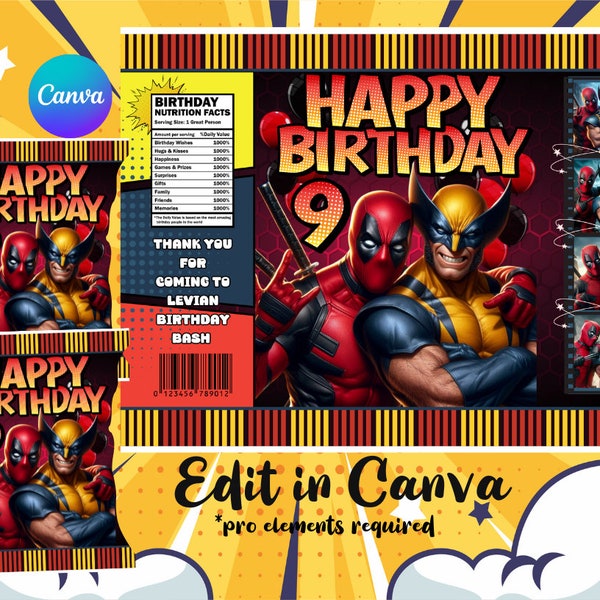 Deadpool and Wolverine Birthday Bags Etsy UK