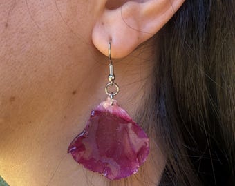 Real Desert Willow Flower Resin Earrings | Magenta Petal Dangle Drops | Whimsical Cottagecore Jewelry | Southwest Wildflower Birthday Gift