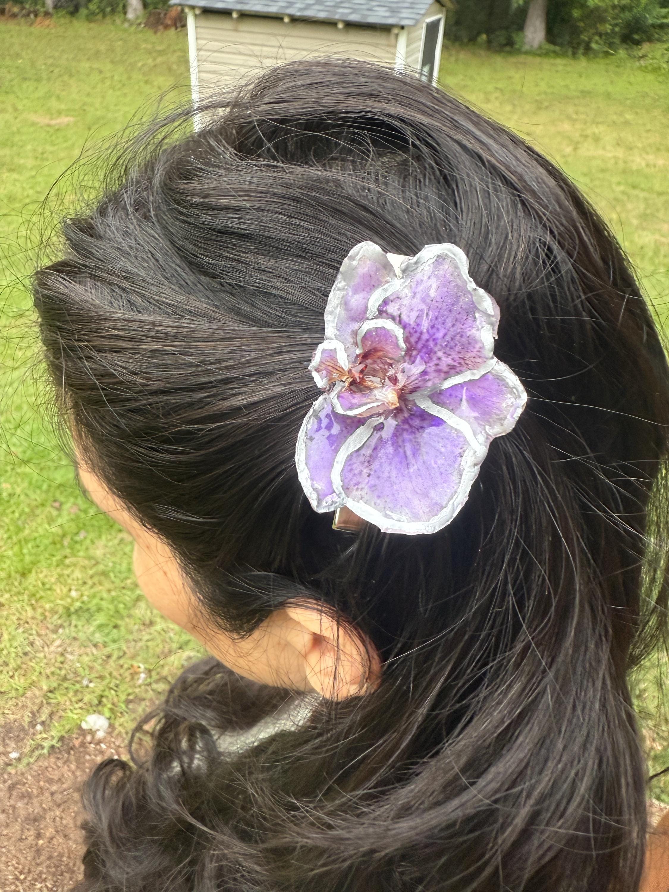 Preserved Orchid Hair Clip - Etsy