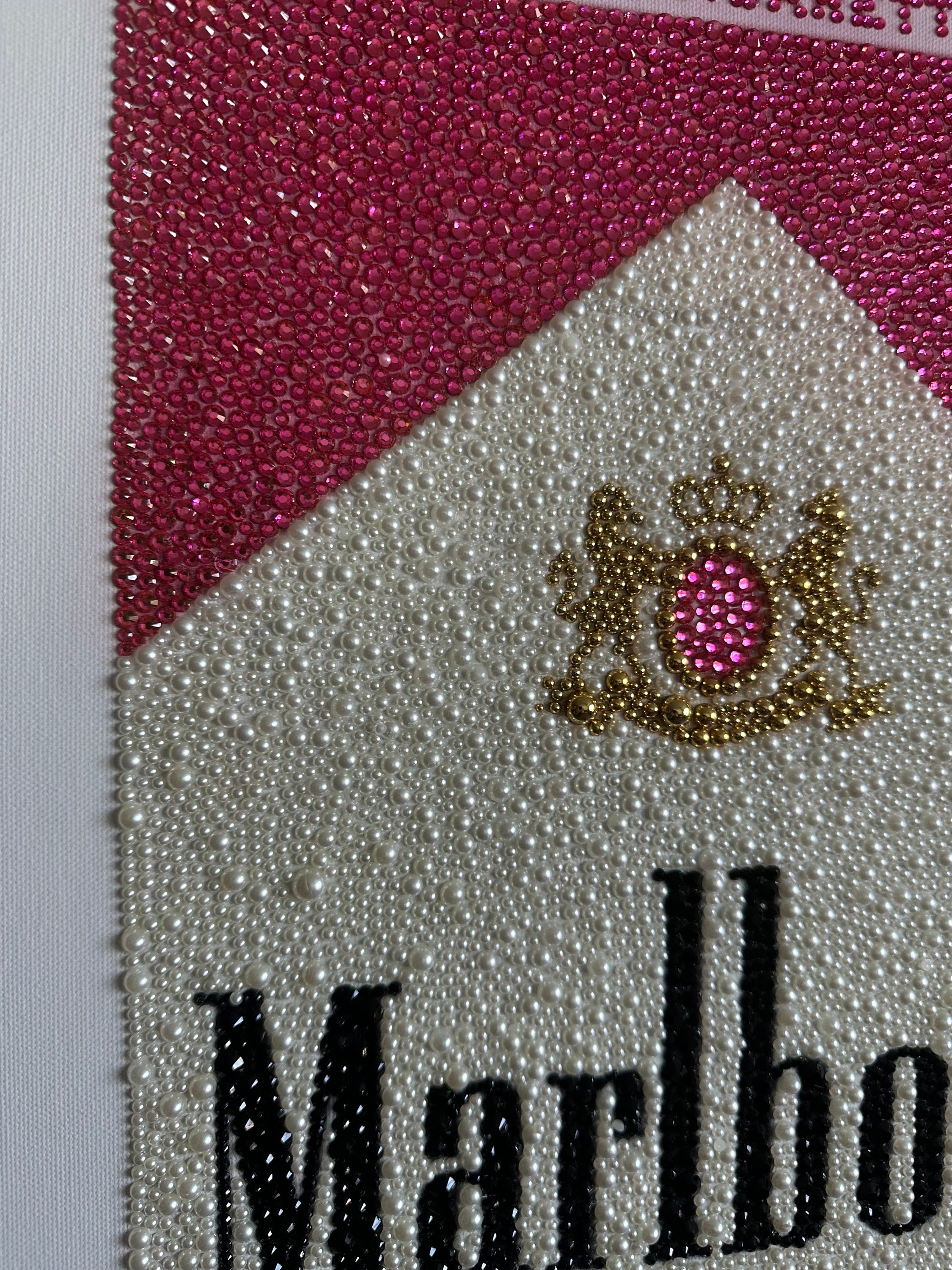Pink Marlboro Bedazzled Reinstone Canvas Wall Art - Etsy