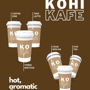 Cartaz do Menu de Café para Café em Promoção Marrom e Branco