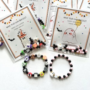 Kids Halloween Bracelet. children halloween diy bracelet kit, cute halloween bracelet for children. Halloween craft. bracelet for boy, girl.