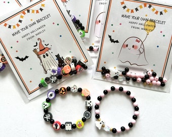 Kids Halloween Bracelet. children halloween diy bracelet kit, cute halloween bracelet for children. Halloween craft. bracelet for boy, girl.