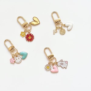 CHARMS. keychains, Holder Multiple Charm, Holder Ring Luxury Gold Bag Charm, Key Holders Purse Charm, Women Bag Accessories, trendy gifts.