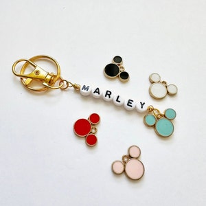 Disney inspired, charm keychain. custom charm car keychain. purse chain accessory. handbag. zipper pull. diaper bag. STOCKING STUFFERS.