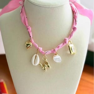 CHARM BAR. bandana necklace. charm bandama bracelet. pick your charm. build your own bandana necklace. trendy bandana bracelet. summer