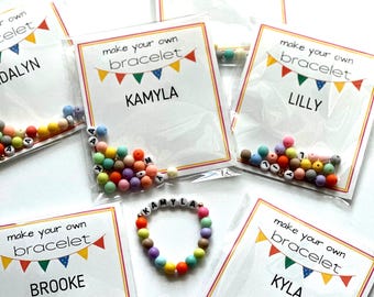 Bracelet Making Kit, Kids Birthday Party Activity, Custom Name Stretch  Bracelet Craft Kit, Girls DIY Bracelet Party Adults and KIDS