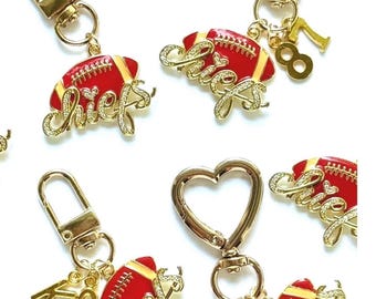 Football Gold Keychain, Purse Charm, Kansas City