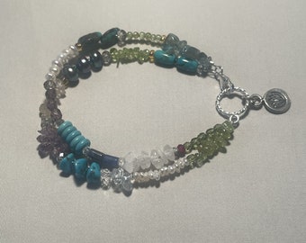 Gemstone, Pearl and Turquoise Bracelet