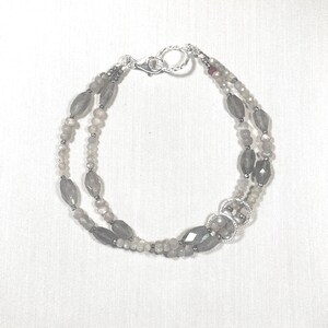 Labradorite and Sterling Silver Double Strand Custom Bracelet