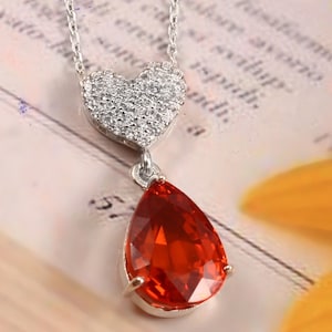 Padparadscha Sapphire| Padparadscha Sapphire Necklace| Unique Sapphire, 925 Sterling Handmade Pendant For Anniversary| Gift For Mothers Day