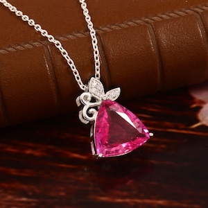 Sapphire Pendant| Unique Sapphire Necklace| Pink Sapphire Handmade Pendant For Mothers Day| December Birthstone Pendant,Dainty Pink Sapphire