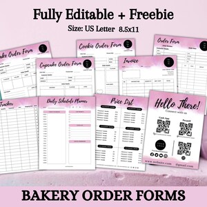 Bestellschein Bundle Forms Bearbeitbare Vorlage Rechnungsvorlage Kuchen Bestellschein Rechnungsformular Preisliste Bestellung verfolgen druckbar lila