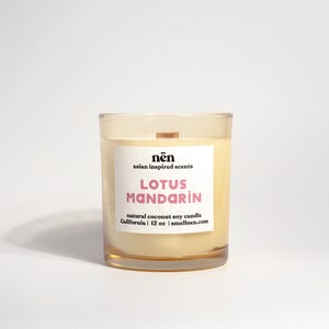 Lotus Mandarin Candle | Premium Asian-Inspired Scents | Natural & Sustainable | Coconut Soy Wax | Wood Wick