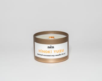 Hinoki Yuzu Candle | Premium Asian-Inspired Scents | Natural & Sustainable | Coconut Soy Wax | Wood Wick