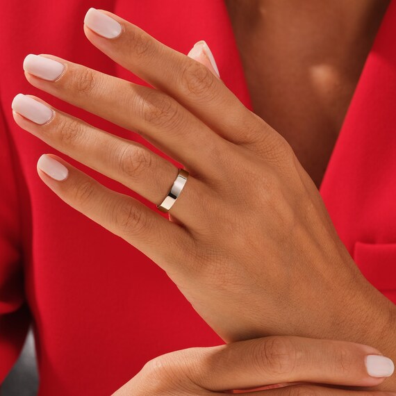 Classic Ceramic Wedding Band Ring - High Polish, Comfort Fit, Hypoallergenic (Multiple Widths & Colors)