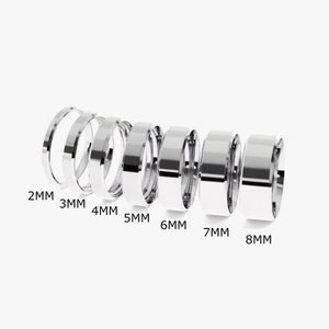 Polished Beveled 10k Solid White Gold Wedding Band for Men and Women / Comfort Fit Wedding Ring with Free Engraving / Beveled Band