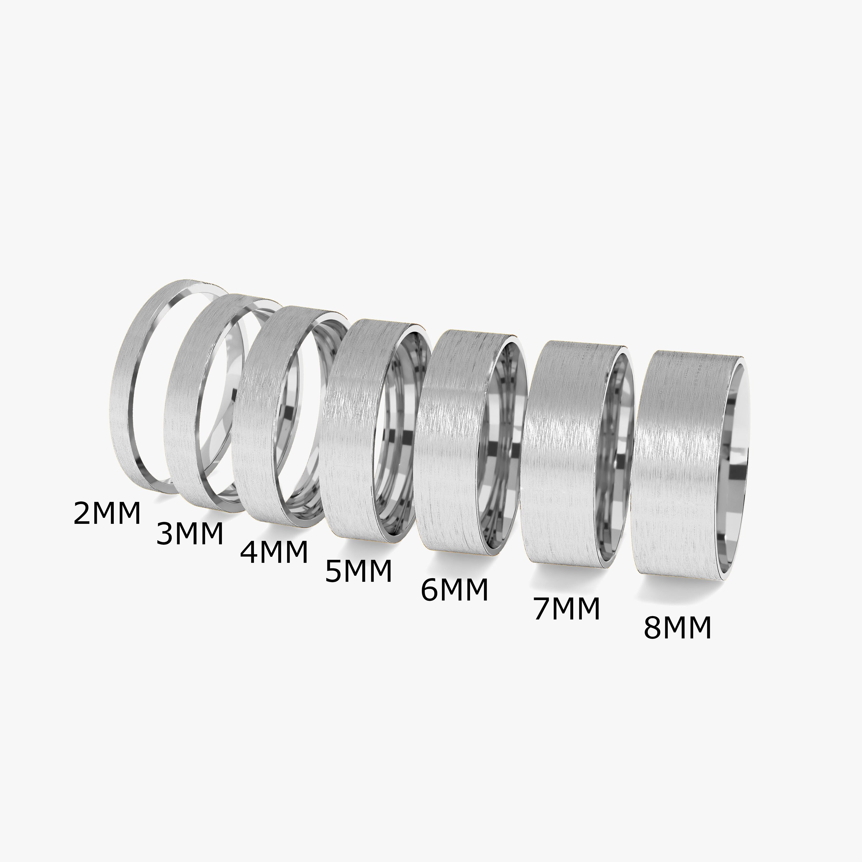 Matte Flat 10k Solid White Gold Wedding Band for Men and Women / Comfort Fit Wedding Ring with Free Engraving / Matte Flat Band