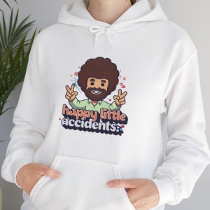 Bob ross face hoodie hotsell
