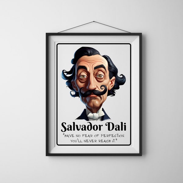 Salvador Dali Artist Portrait Classroom Poster - Digital PDF and PNG, Salvador Dali Poster, Salvador Dali Print, Salvador Dali Wall Art