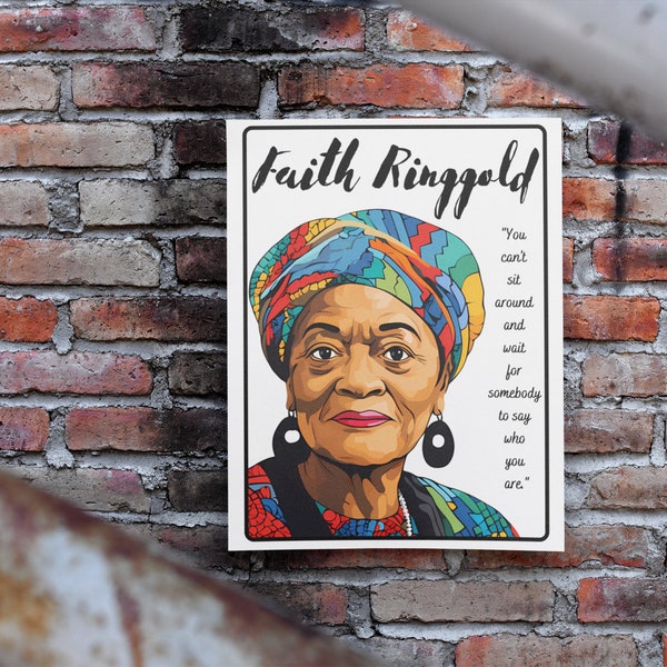 Faith Ringgold Artist Portrait Classroom Poster - Digital PDF and PNG, Faith Ringgold Poster, Faith Ringgold Print, Faith Ringgold Wall Art
