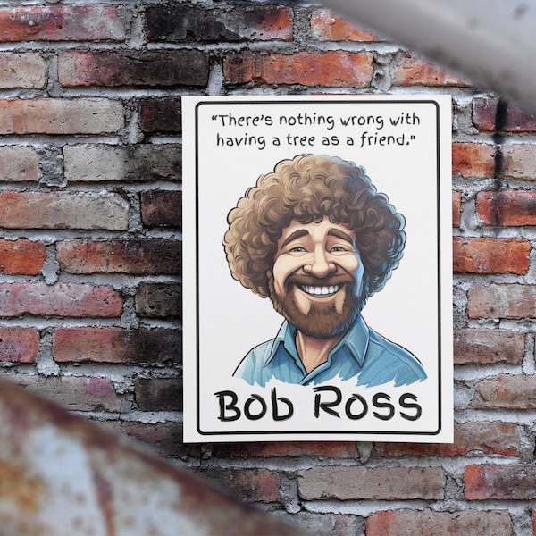 Bob Ross Artist Portrait Classroom Poster - Digital PDF and PNG, Bob Ross Poster, Bob Ross Print, Bob Ross Wall Art