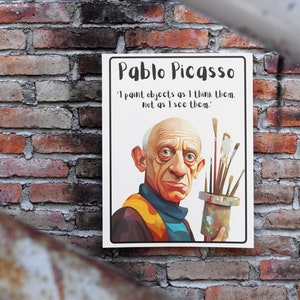 Pablo Picasso Artist Portrait Classroom Poster - Digital PDF and PNG, Pablo Picasso Poster, Pablo Picasso Print, Pablo Picasso Wall Art