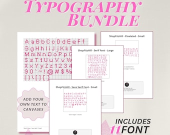 Pacchetto di schemi di punti a punto croce - Modello alfabeto - Serif Sans Serif Corsivo