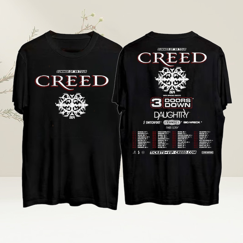 Creed Band 2024 Tour Summer of '99 Tour Shirt, Creed Band Fan Gift