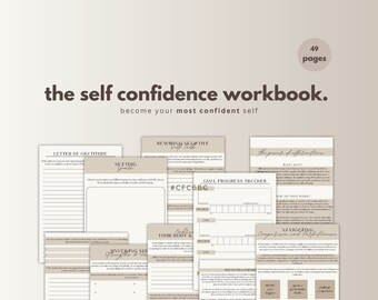 May include: A workbook titled "The Self Confidence Workbook: Become Your Most Confident Self" with 49 pages. The workbook includes sections on setting goals, rewiring negative self-talk, gratitude, and navigating comparison and reflection.