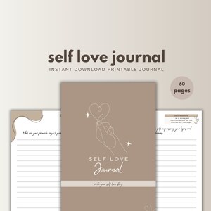 Self Love Journal Printable, Self Love Workbook, Journal Prompts, Self Care Journal, Self Care Planner, Instant Download, Life Coaching Tool