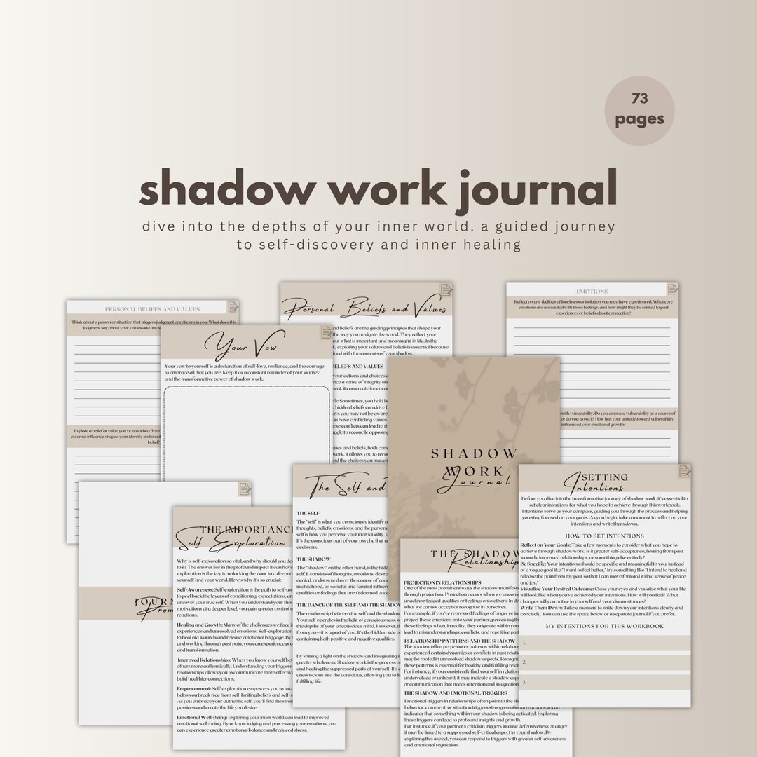 Digital Shadow Work Journal Workbook | Healing Journal | Mental Health ...