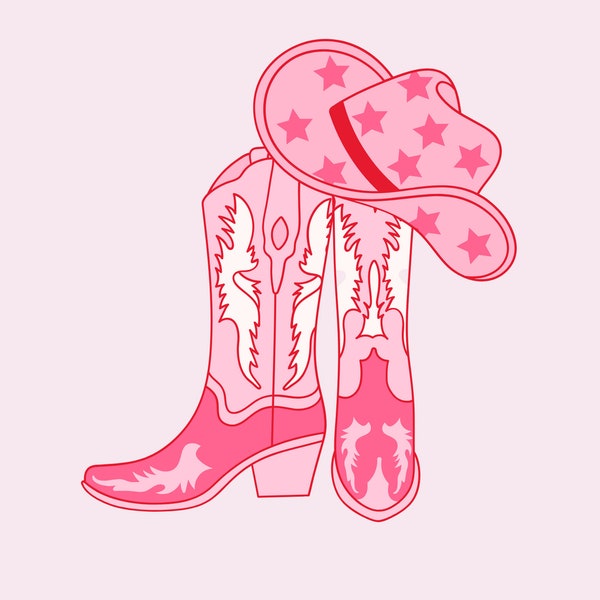 Pink Boots & Hat SVG