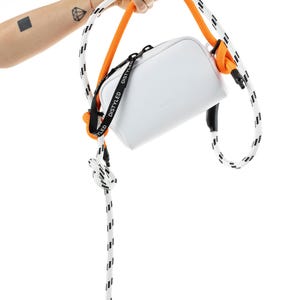 Sac à bandoulière en cuir végétalien, bandoulière en paracorde, style urbain