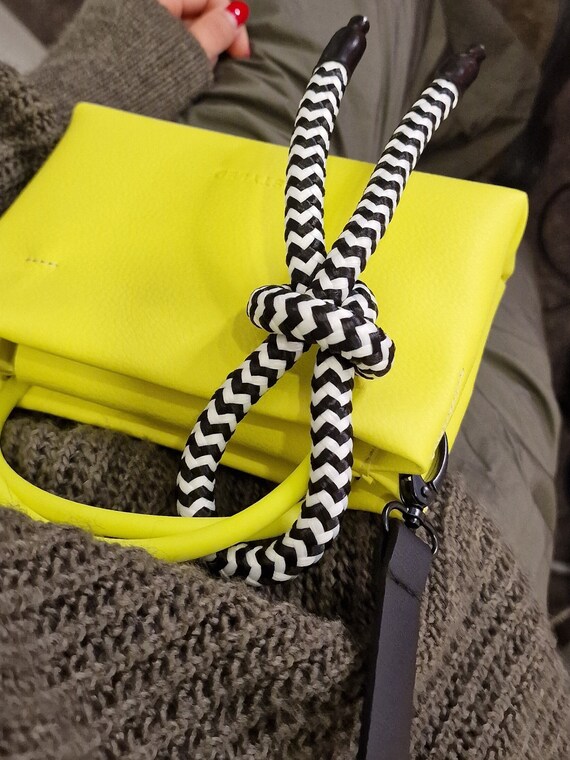 Mini Yellow Purse With Long Shoulder Strap and Double Top Handle Neon Yellow Mini Purse Vegan Leather Mini Crossbody Bag Etsy
