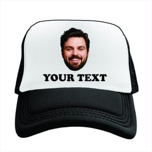 Casquette trucker avec photo personnalisée, portrait personnalisé, texte, casquette unisexe