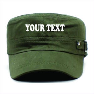 Custom military hat, Military hat with name, cadet hat, military patrol cap, army green hat, personalized hat, military cap, army hat
