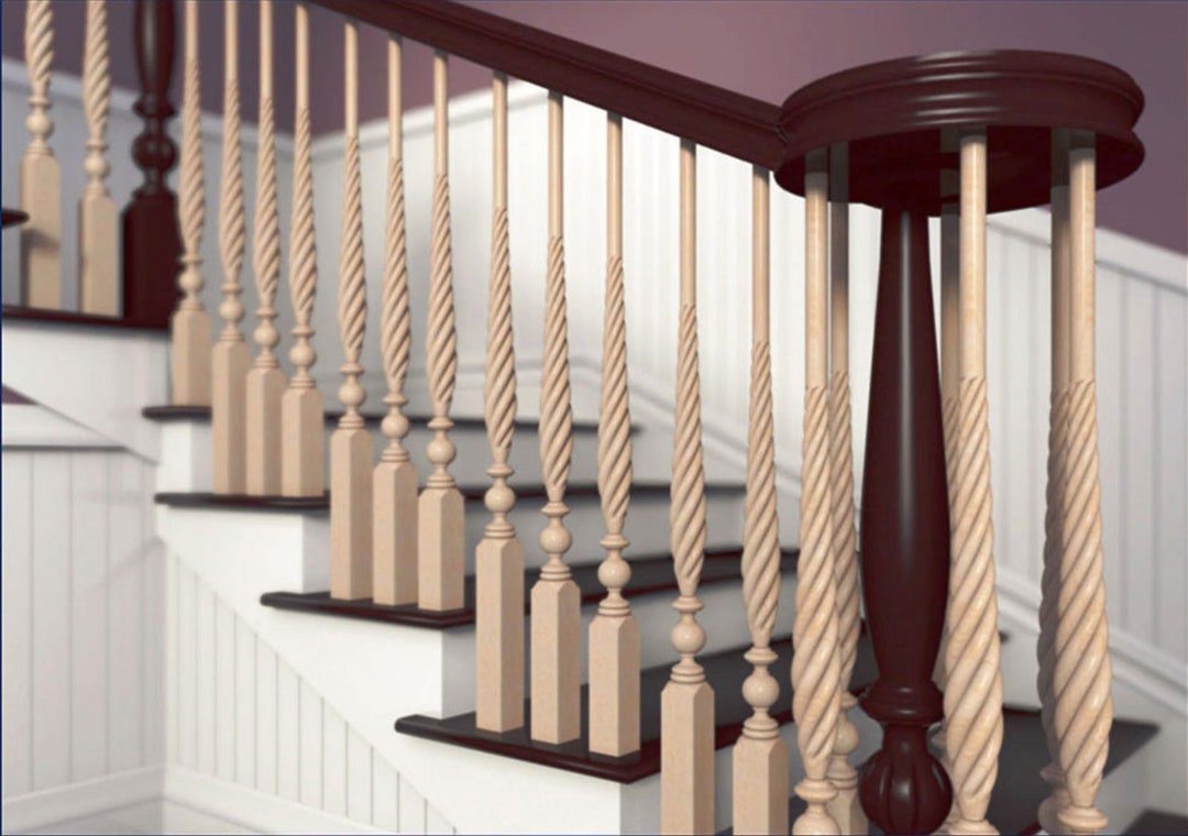 Hand Carved Decorative Wood Post Carved Stair Newel Style Etsy