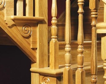 2x Holz Endstücke Für Treppen & Möbel - Unbehandelte Geschnitzte Finials