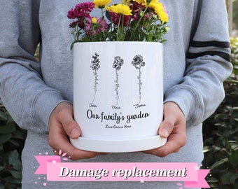 Personalisierter Geburts-Blumenblumentopf, kundenspezifischer Omas Garten-Blumentopf, Blumentopf im Freien, Muttertagsgeschenk