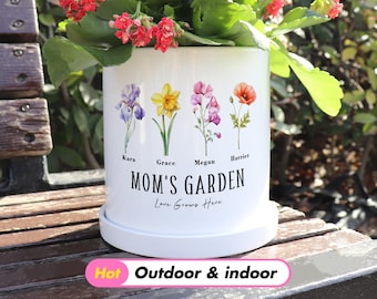 Personalized Gifts for Mothers Day Gifts,  Grandma&#39;s Garden Plant Pot, Birth Month Flower Gift for Grandma, Mom, or Daughter, Nanas garden
