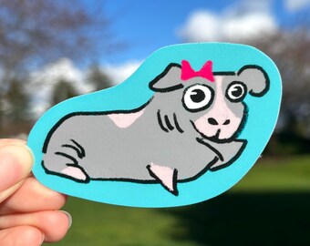 Skinny Pig Vinyl Sticker | waterproof water bottle decorations, stationary